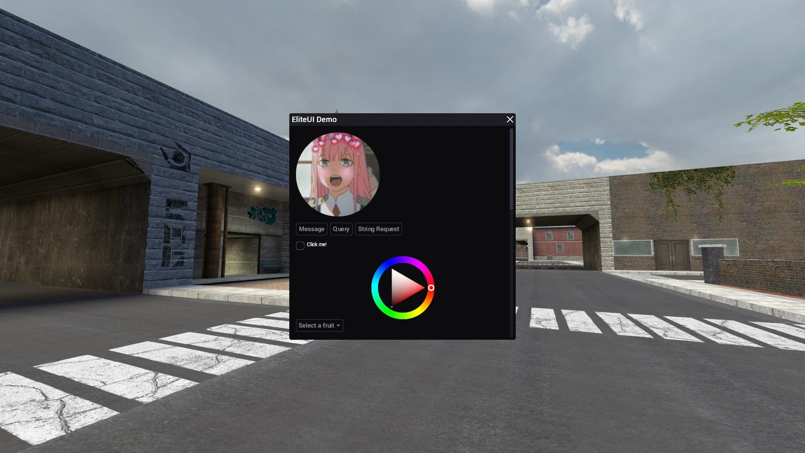 EliteUI component demo screenshot