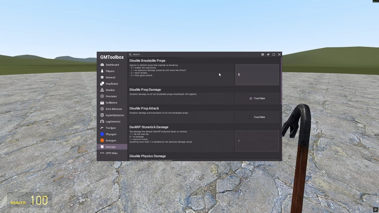 GMToolbox settings panel