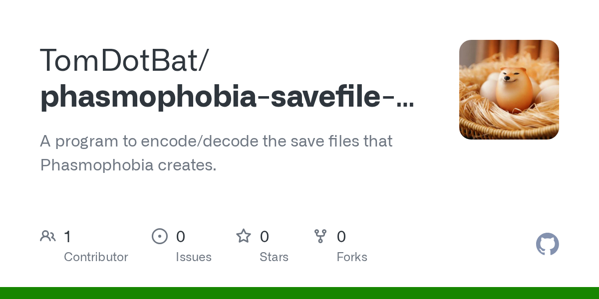 Phasmophobia Savefile Decoder GitHub repo card