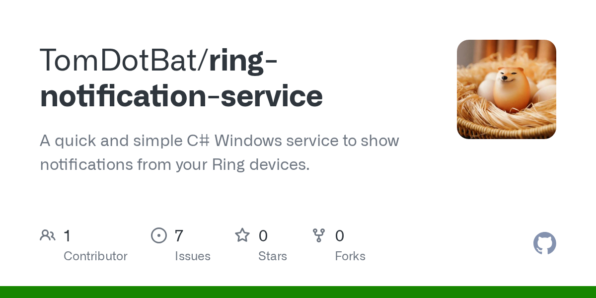 Ring Notification Service GitHub repo card